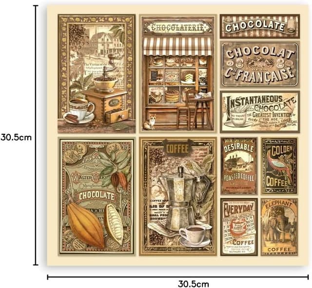 Thumbnail 10 de Scrapbooking Pad 22 hojas 12" x 12" Café y Chocolate 📓