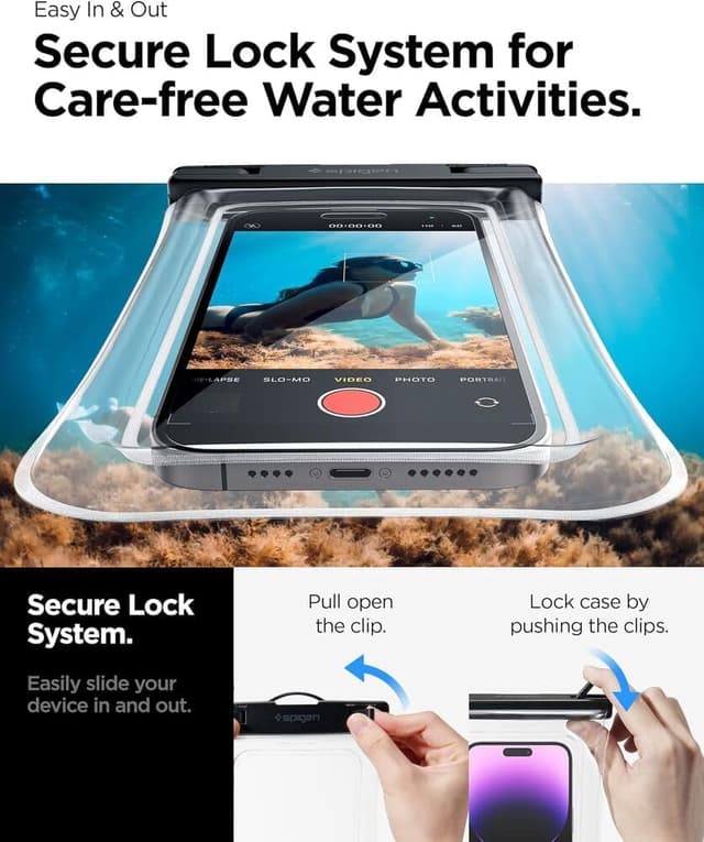 Detalle de Spigen Aqua Shield, lot de 2 pochettes étanches IPX8, transparent ⚙