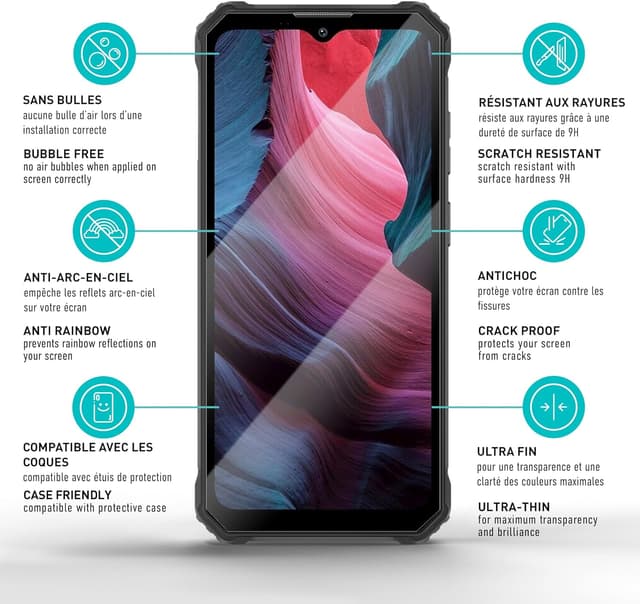 Detalle de smartect Verre Trempé 9H anti-rayures (3 pièces) pour Oukitel WP23 / WP23 Pro