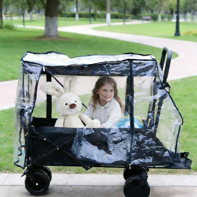 Thumbnail 6 de Clear Folding Wagon Rain Cover – Waterproof, UV resistant EVA trolley cover (trolley and canopy not included)