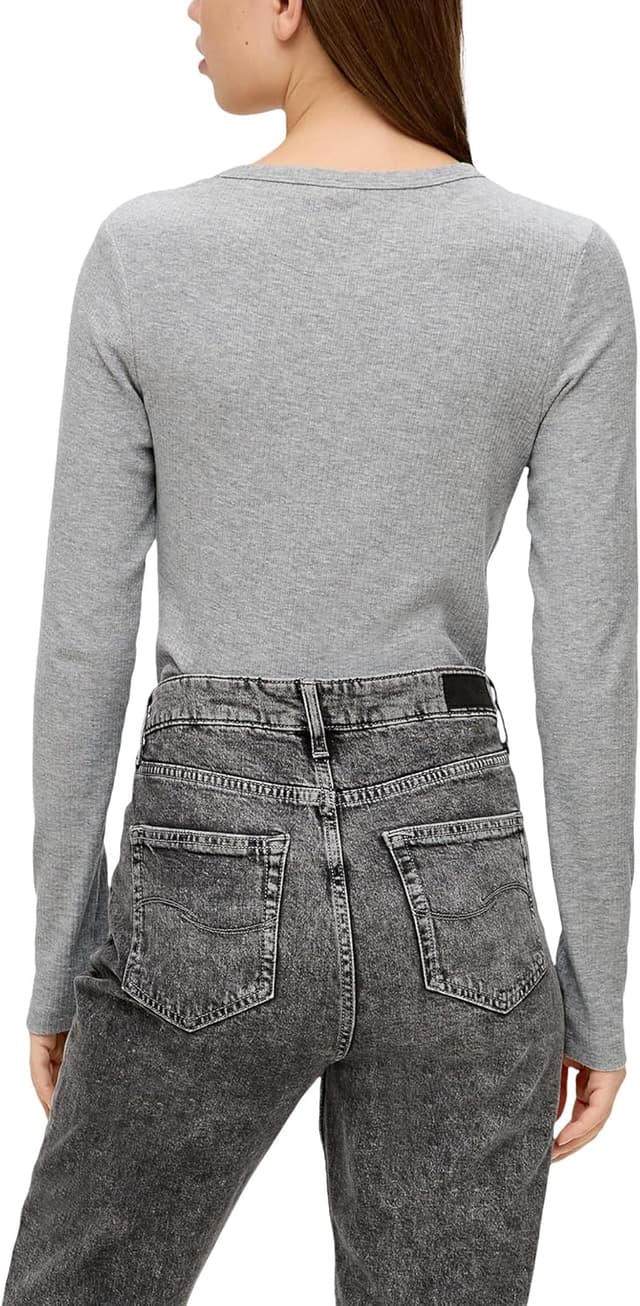 Thumbnail 4 de QS Geripptes Longsleeve schmaler Schnitt