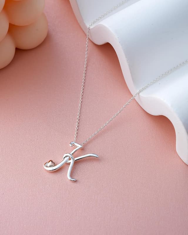 Thumbnail 6 de Mesovor Collier initiale argent 20 pouces ⚙