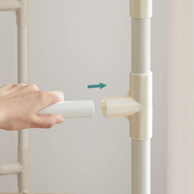 Thumbnail 5 de SONGMICS Burro Ropa Blanco con 2 Barras y Estantes 🧺