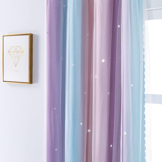 Thumbnail 6 de XiDi Curtains for Bedroom 2 Panel Set – Thermal insulated ombre blackout curtains for kids rooms (45 inch long)