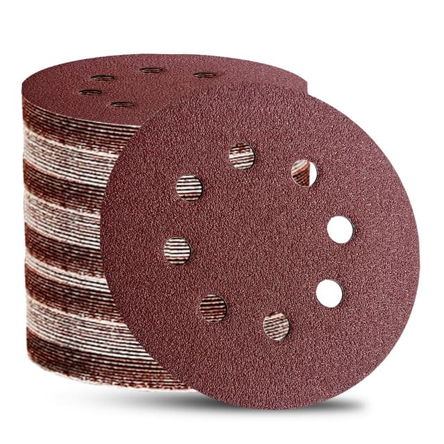 Detalle de NOOKEYA 100pcs 5-inch 8-hole Hook & Loop Sanding Discs (40–600 grit) for Random Orbital Sanders