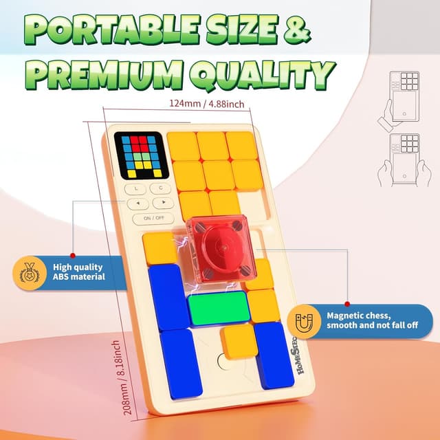 Detalle de HOMESTEC Super Slide Logisches Puzzlespiel – elektronisches Handheld mit 520 Levels und 3 Spielmodi
