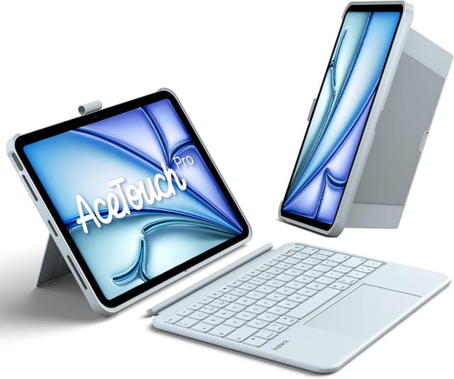 Detalle de Inateck AceTouch Keyboard Case with detachable multi-touch trackpad for select iPad Air & iPad Pro 11-inch models (blue)