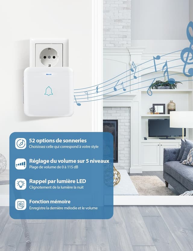 Thumbnail 3 de AVANTEK 400M sonnette sans fil 🔔