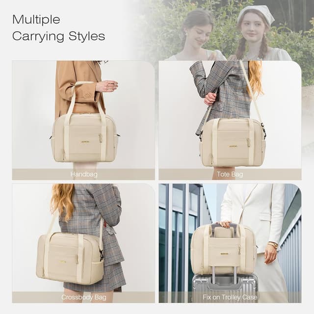 Thumbnail 5 de SPAHER Foldable Underseat Cabin Bag for Ryanair 40x30x20 cm, 25L Beige with Wet Pockets