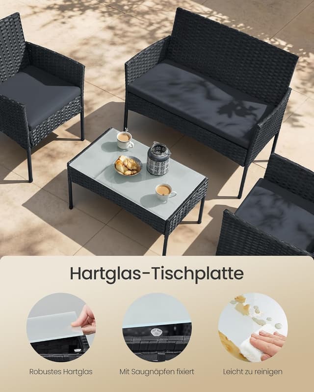 Thumbnail 5 de SONGMICS Gartenmöbel-Set 4-teilig mit PE-Polyrattan