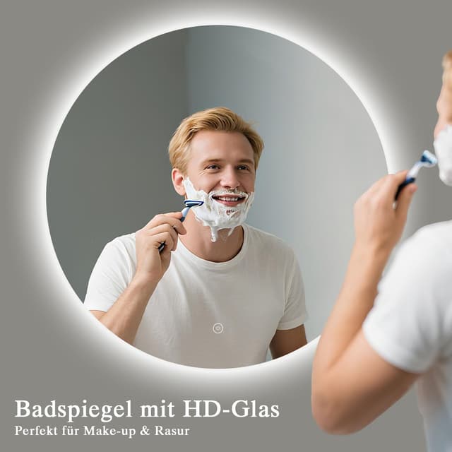 Thumbnail 1 de Archaluxe Badspiegel mit Beleuchtung Ø50 cm