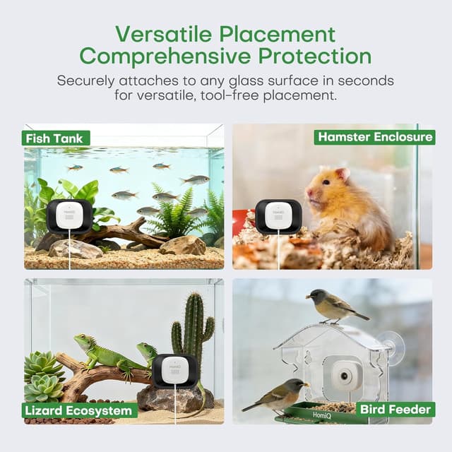 Detalle de HomiQ 3MP 2K Aquarium & Terrarium Pet Camera with magnetic install and close-focus lens