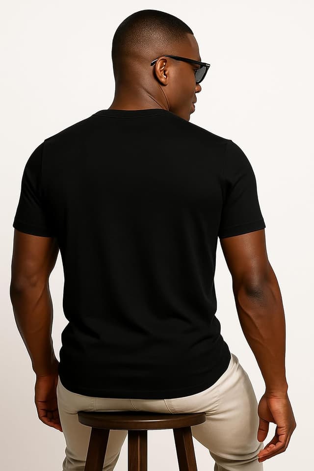 Detalle de Leif Nelson LN920 : t-shirt d’été homme à col rond en coton, coupe slim moderne