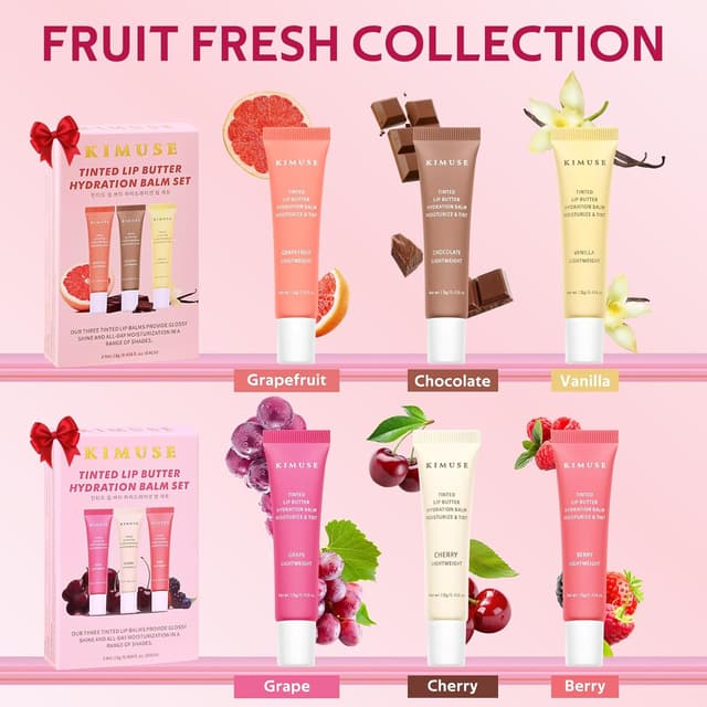 Thumbnail 5 de KIMUSE 3 Pack Tinted Lip Butter 3 pezzi