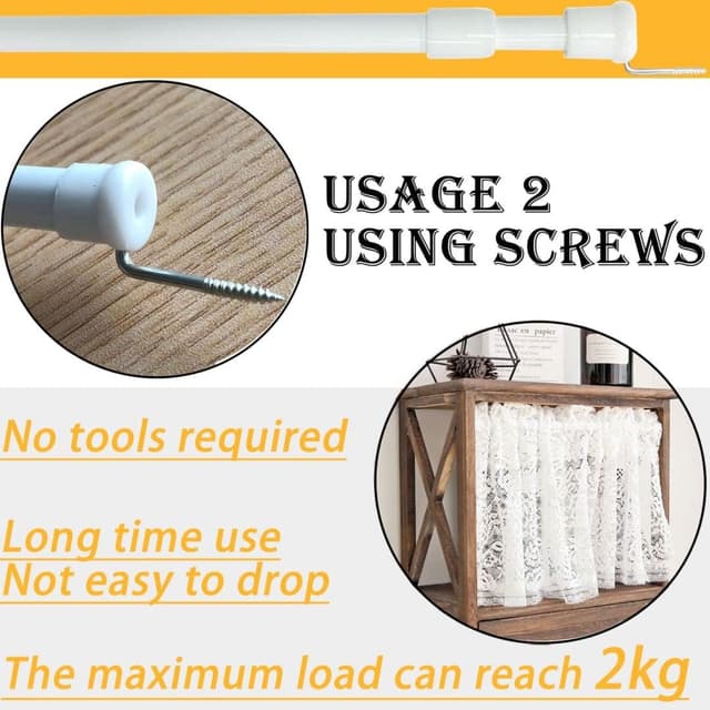 Detalle 2 de Gardinenstange Klemmstange 60-105 cm, 2 Stück