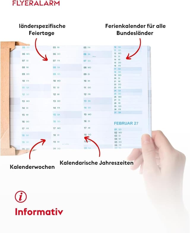 Detalle 2 de FLYERALARM Calendario anual 2026 98x68 cm