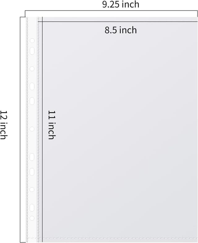 Detalle de Atoke 200-pack A4 Punched Pockets (60 micron) clear binder sleeves