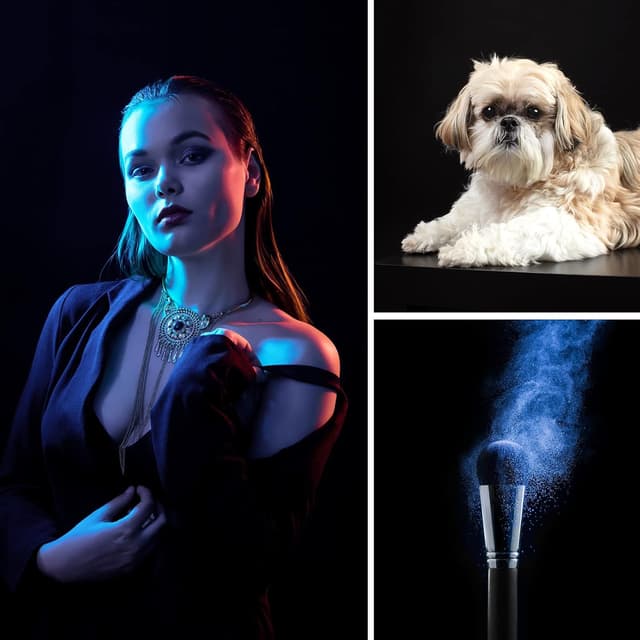 Detalle de LCUIRC 10x20ft Black Photo Backdrop Curtain (Two Rod Pocket) with 4 Spring Clamps for Photography & Events