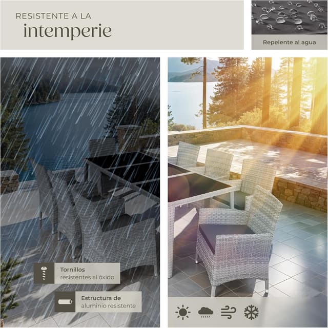 Thumbnail 6 de tectake® Conjunto Jardín Ratán 8 sillas