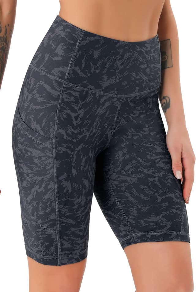 Detalle de JOYSPELS Cycling Shorts for Women with Side Pockets – High-Rise Gym, Running & Yoga Shorts