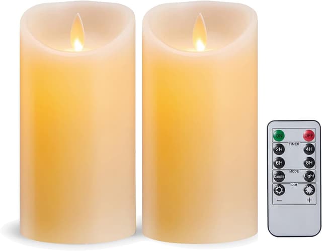 Detalle de Koelaa Velas LED Pack 2 con mando 7.5x15 cm