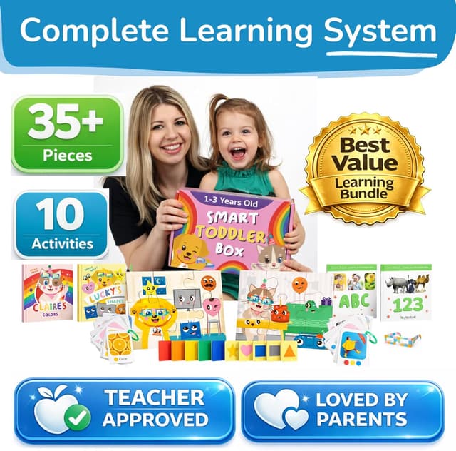 Detalle 2 de TOYVENTIVE Smart Toddler Box: books, flash cards, and puzzles for ages 1+ to 3+