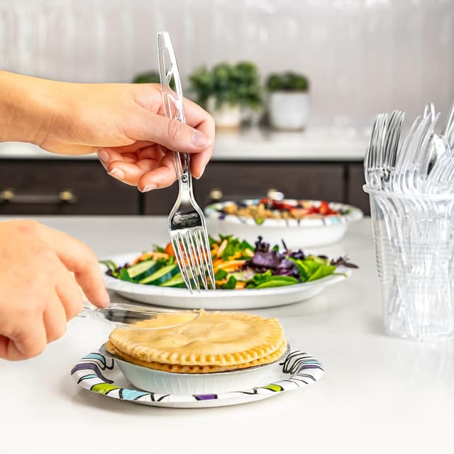 Thumbnail 4 de Amazon Basics Clear Cutlery 192 pcs 🍴