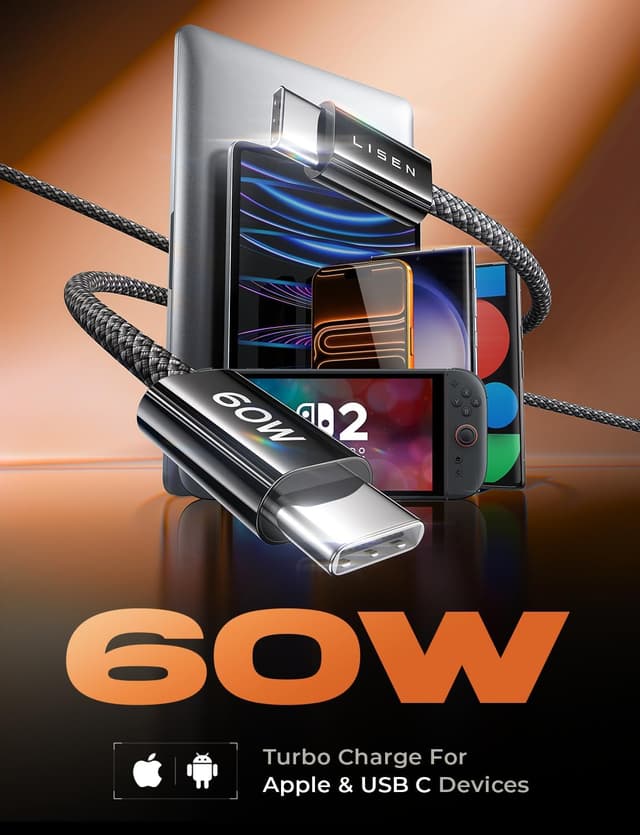 Detalle de LISEN USB C to USB C Cable 5-Pack