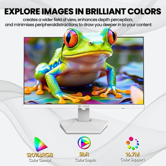 Thumbnail 3 de CRUA 27" 4K White Monitor for Work and Streaming