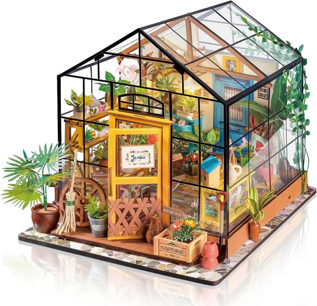 Detalle de ROBOTIME Gewächshaus DIY Miniatur Haus 1:24