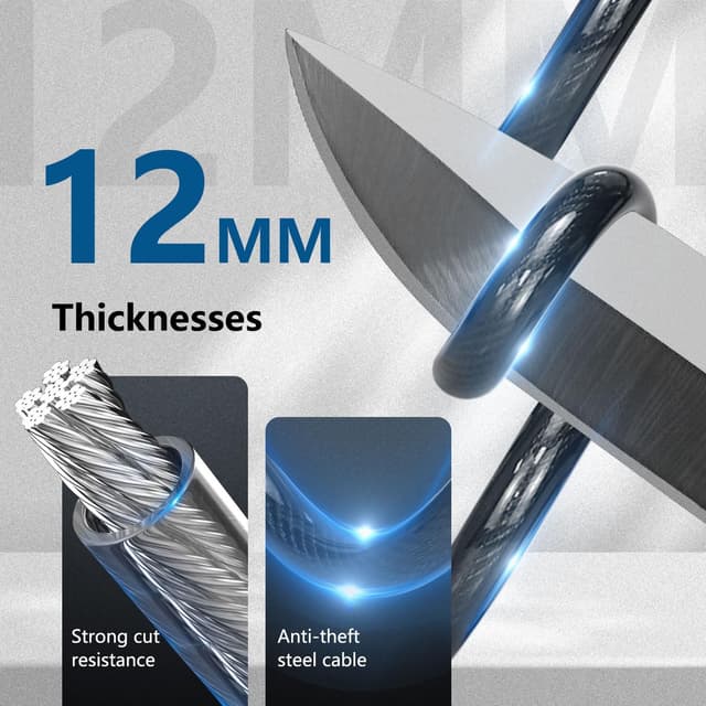 Detalle 2 de Bike lock 12mm steel cable, 1200mm