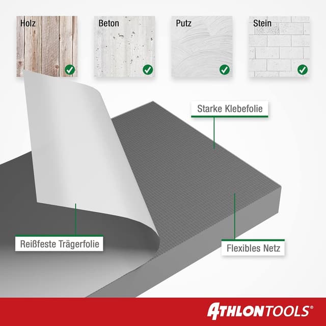 Detalle de ATHLON TOOLS 4x MaxProtect Premium Garagen-Wandschutz (Türkantenschutz) selbstklebend, Grau