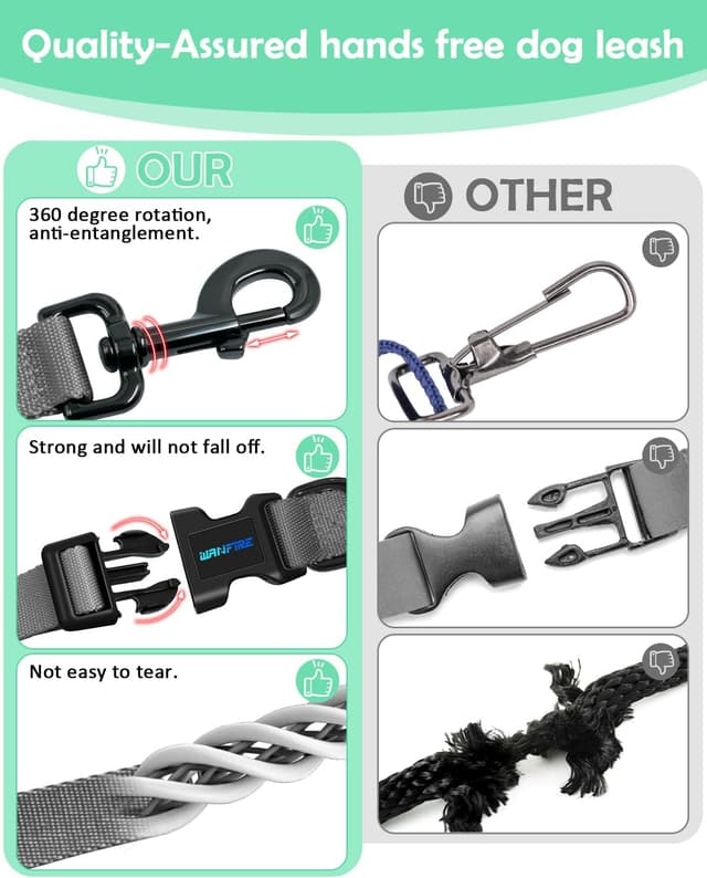 Thumbnail 3 de WANFIRE Hands Free Dog Lead 1.5–2.7M