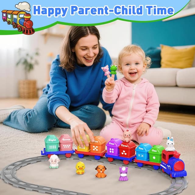 Detalle de Cmiolacuna Train Set for Toddlers (Ages 2-4) with Farm Animals, Music & Lights