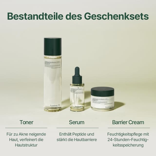 Detalle de Pyunkang Yul Calming Line Set – Calming Deep Moisture Toner, Serum & Barrier Cream
