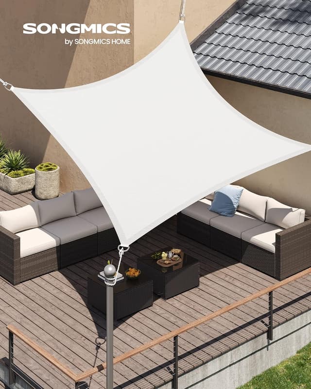 Detalle de SONGMICS tenda parasole 3 x 3 m impermeabile con protezione UV 93% e colonna d’acqua 665 mm