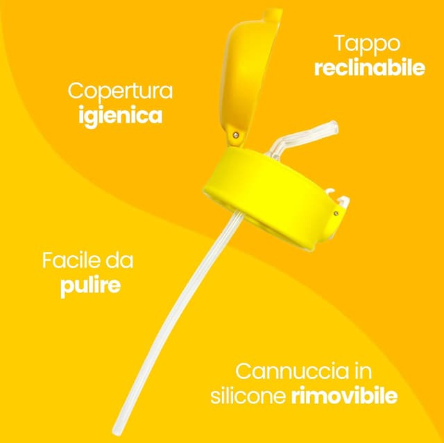 Detalle de Cartomania borraccia termica per bambini chill & refill 460 ml arancione con cannuccia