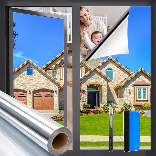 Detalle de Film fenêtre Zindoo Anti-UV et anti-regard effet miroir électrostatique 44,5 x 200 cm