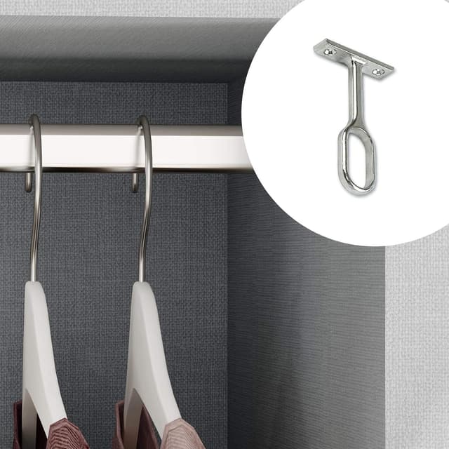 Detalle 2 de Emuca Set de 10 Soportes Centrales para Barra Oval Niquelado 🛠