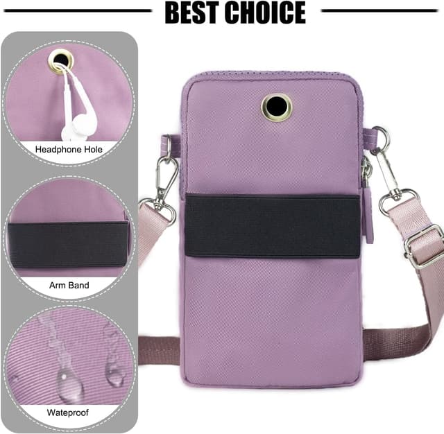 Detalle de DuoLmi waterproof crossbody phone pouch bag for women (20 x 10 x 5 cm) with adjustable strap