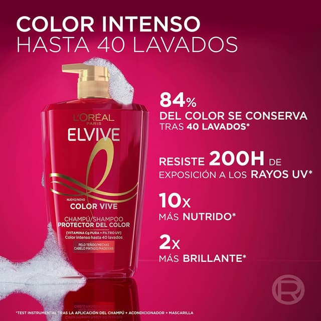 Detalle de L’Oréal Paris Elvive Color Vive Champú Protector 1L 💇♀