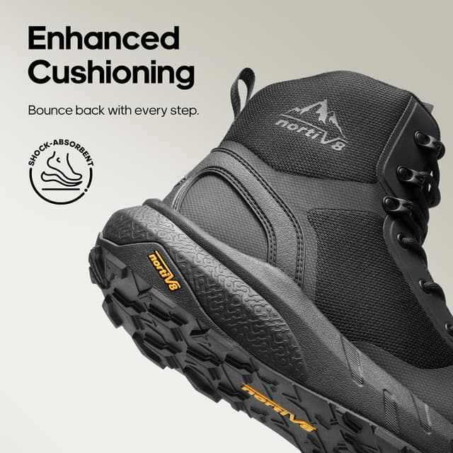 Detalle 2 de NORTIV 8 Stivali tattici militari uomo con cerniera laterale e suola ammortizzante