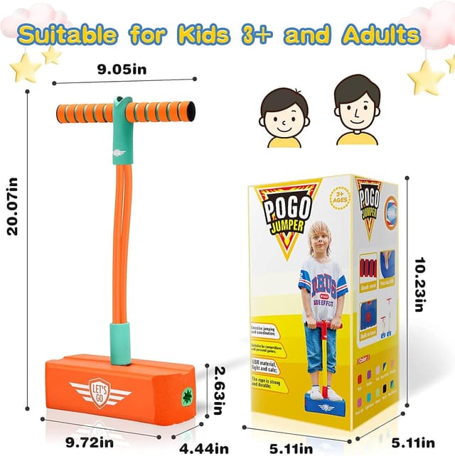 Detalle de Foam pogo jumper for kids, 5 squeaks