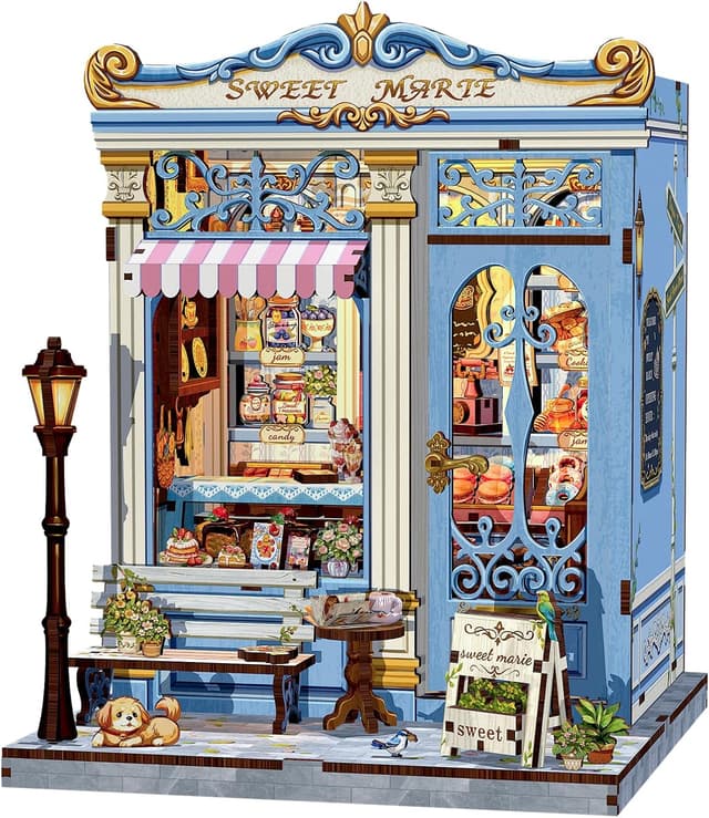 Detalle de Fsolis Book Nook Kit DIY Miniature House (Sweet Marie) — 3D Wooden Puzzle Diorama for Adults