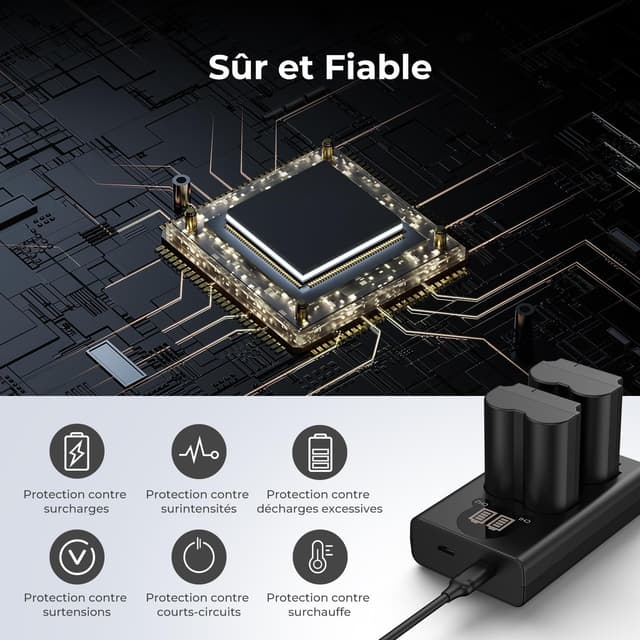 Thumbnail 4 de K&F CONCEPT NP-W235 Chargeur double LCD
