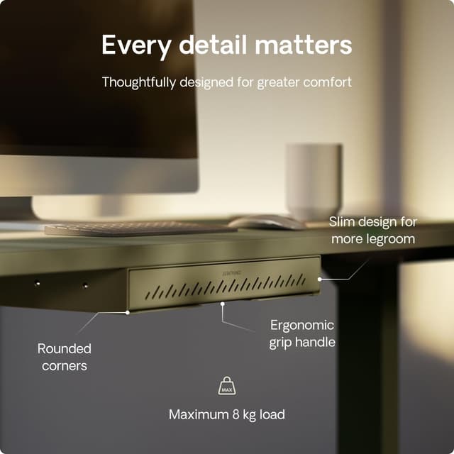 Thumbnail 6 de Desktronic Hidden Organizer Under-Desk Storage Drawer (Light Green) for Office & Vanity Desks