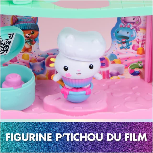 Detalle de Coffret Gabby et la Maison Magique Le Film – Cuisine avec P’tiChou (double espace de jeu, 1 figurine et 7 accessoires)