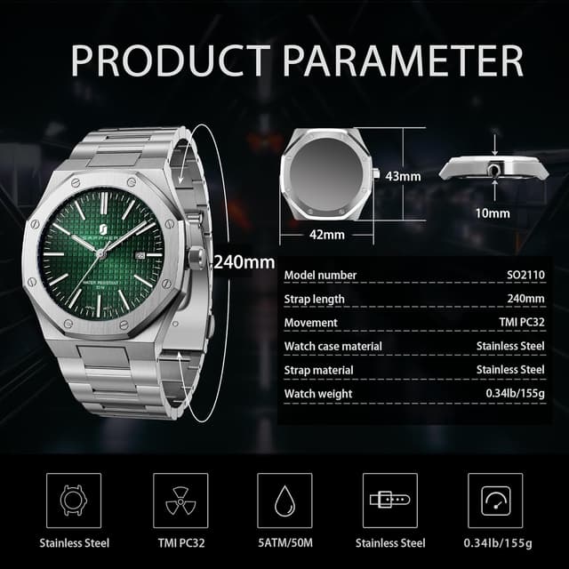 Detalle de SAPPHERO SO-2110 orologio da uomo 42 mm