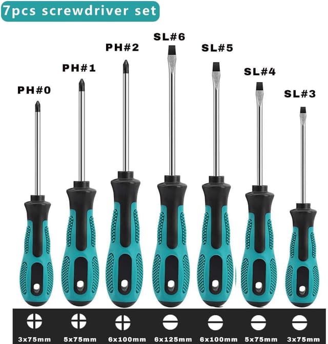 Detalle 2 de 7pc Screwdriver Set – Heavy Duty Chrome Vanadium Steel