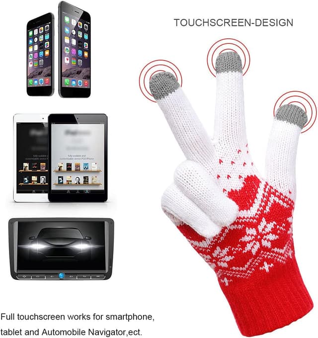 Detalle 2 de KQueenStar Direct Women’s Winter Touchscreen Gloves – soft, warm and comfy for cold-weather phone use